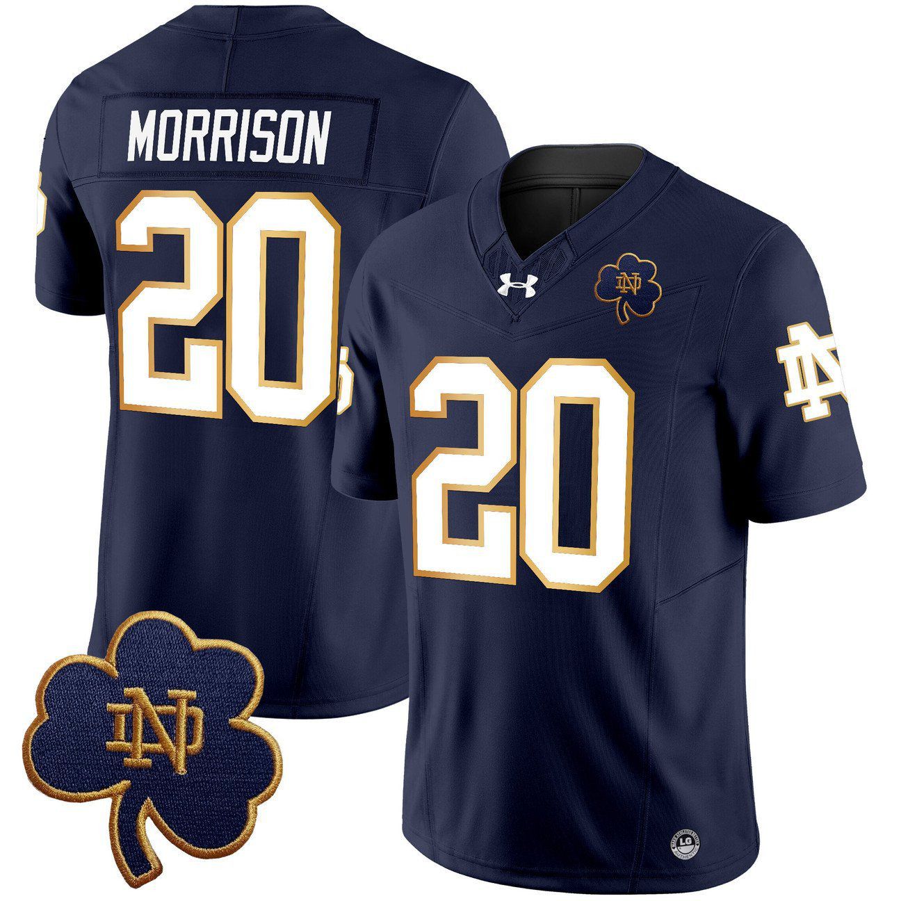 Youth Notre Dame Fighting Irish #20 Morrison Drak Blue 2024 Vapor Limited NCAA Jersey->youth nfl jersey->Youth Jersey